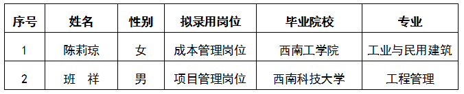 【內(nèi)部選聘】關(guān)于綿投集團(tuán)成本管理崗位、項(xiàng)目管理崗位公開(kāi)擬錄用人選公示.docx